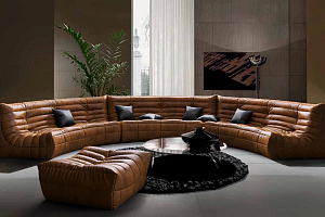 Полукруглый бескаркасный диван ДеФранс в гостиной